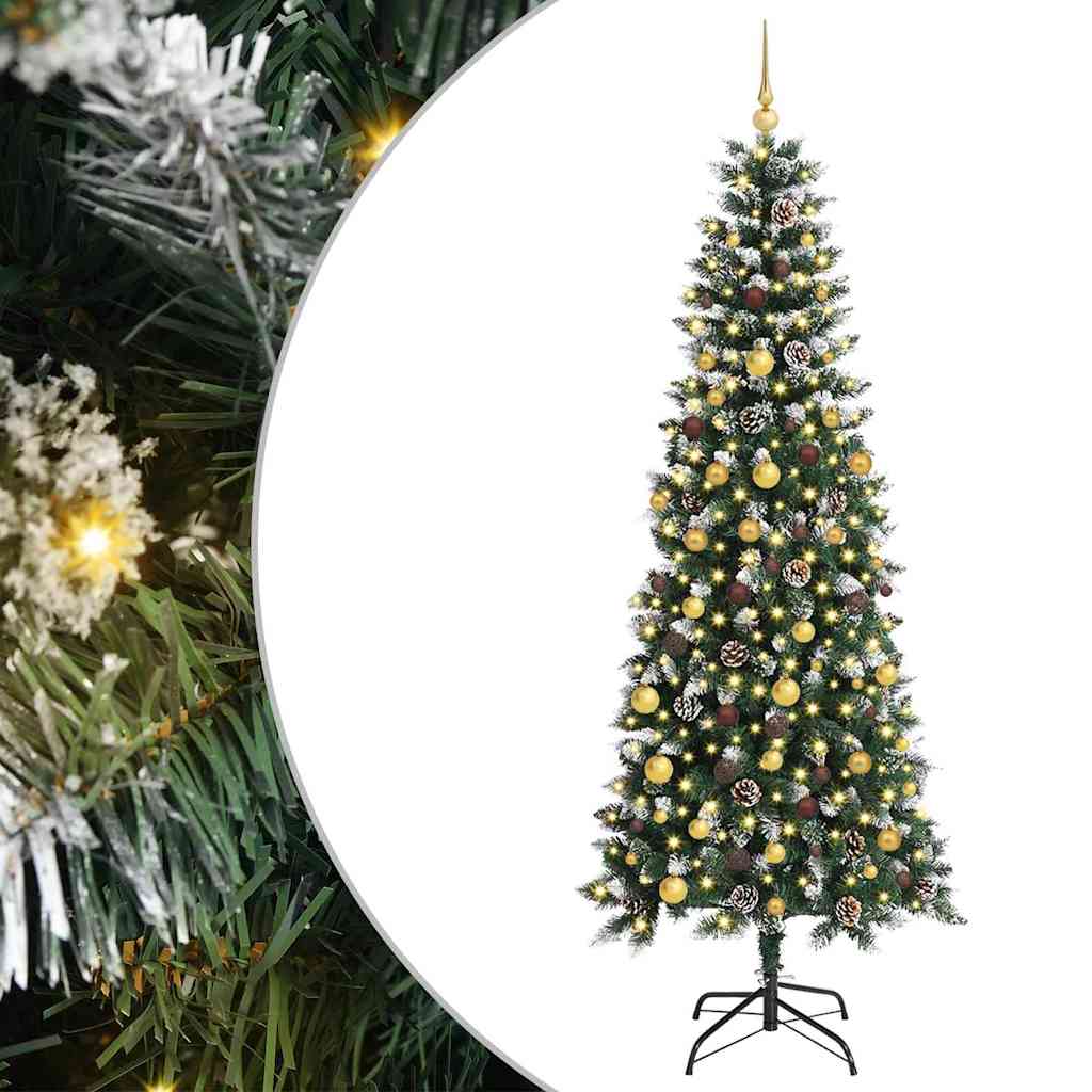 Kunstkerstboom met 300 LED Groen 210 cm PVC en Plastic en Staal