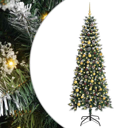 Kunstkerstboom met 300 LED Groen 210 cm PVC en Plastic en Staal