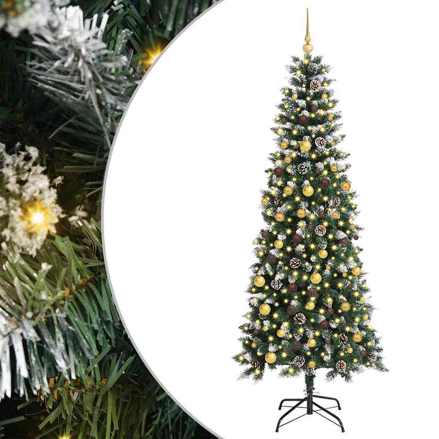 Kunstkerstboom met 300 LED Groen 210 cm PVC en Plastic en Staal