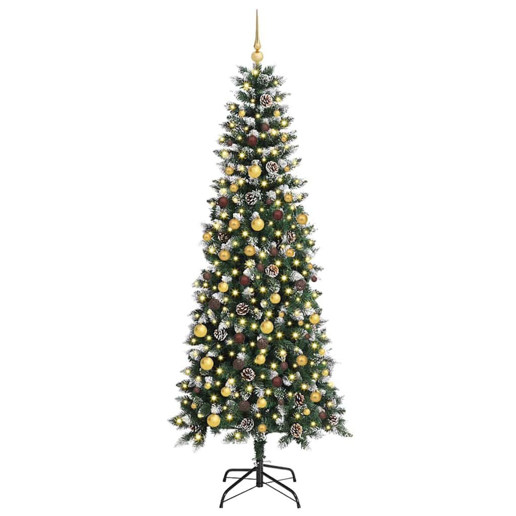 Kunstkerstboom met 300 LED Groen 210 cm PVC en Plastic en Staal