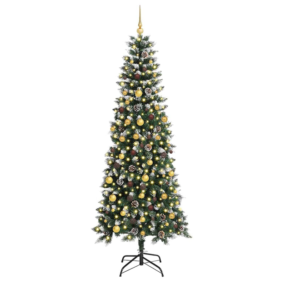 Kunstkerstboom met 300 LED Groen 210 cm PVC en Plastic en Staal