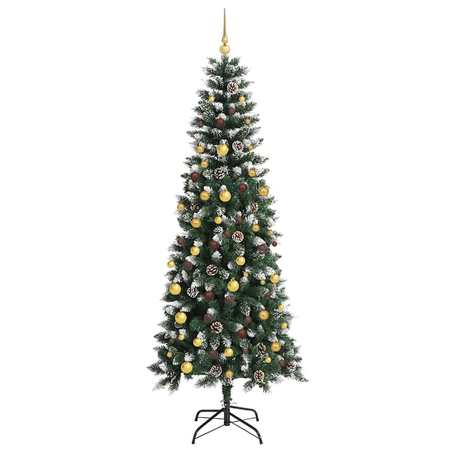Kunstkerstboom met 300 LED Groen 210 cm PVC en Plastic en Staal
