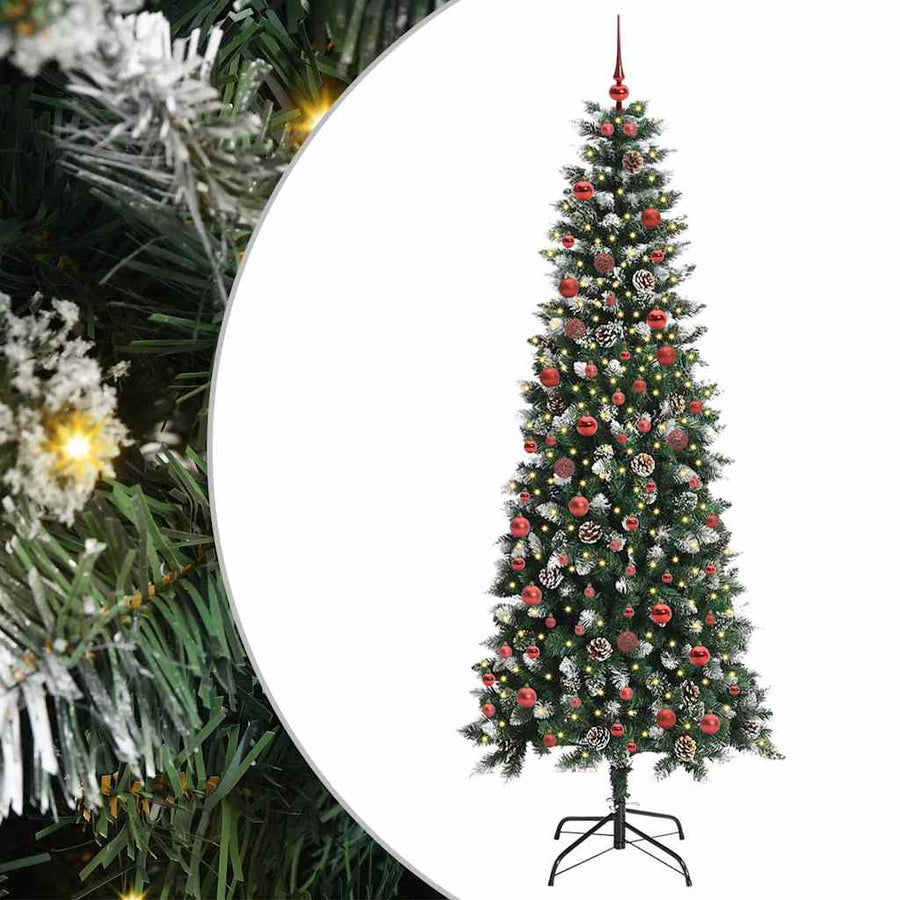 Kunstkerstboom Groen 86 x 86 x 210 cm PVC en Plastic en Staal