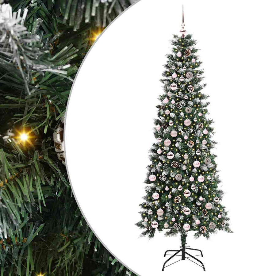 Kunstkerstboom Groen 86 x 86 x 210 cm PVC en Plastic en Staal