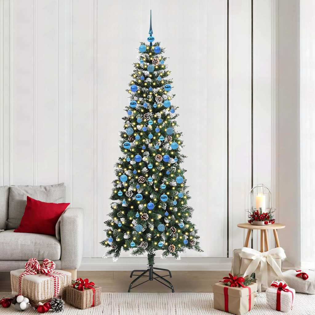 Kunstkerstboom Groen 86 x 86 x 210 cm PVC en Plastic en Staal