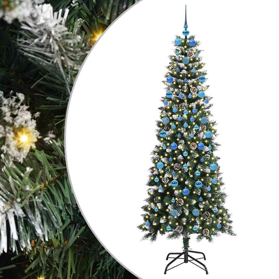 Kunstkerstboom Groen 86 x 86 x 210 cm PVC en Plastic en Staal