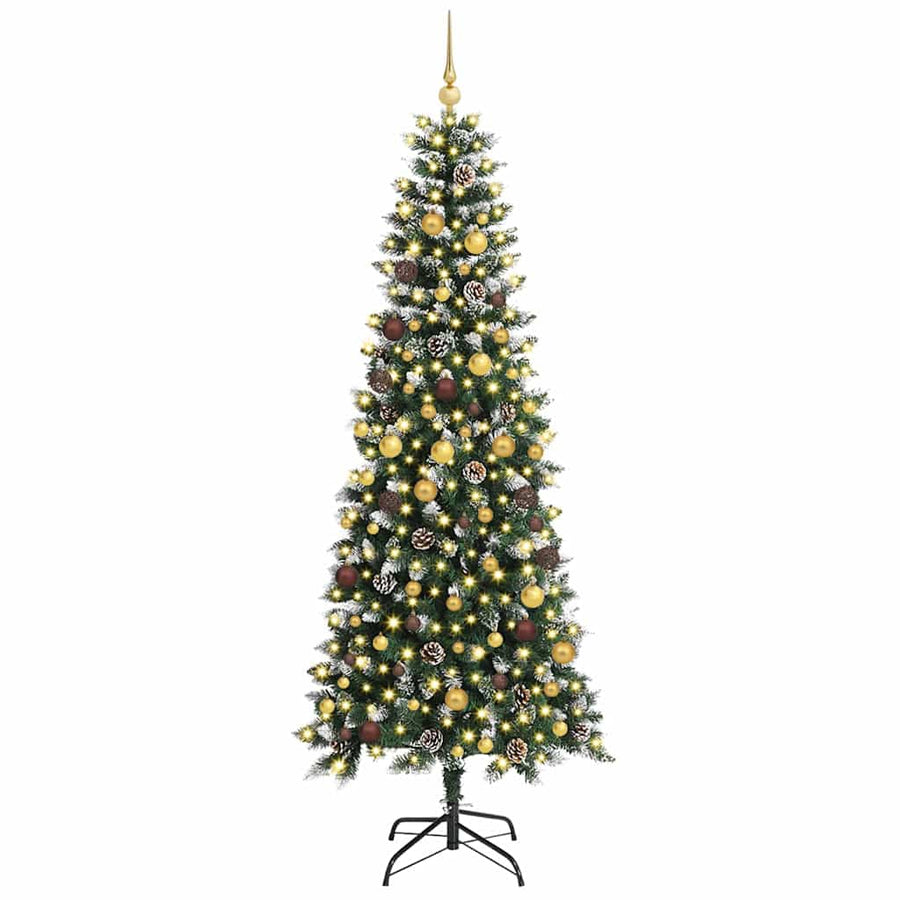 Kunstkerstboom met 300 LED Groen 240 cm PVC en Plastic en Staal