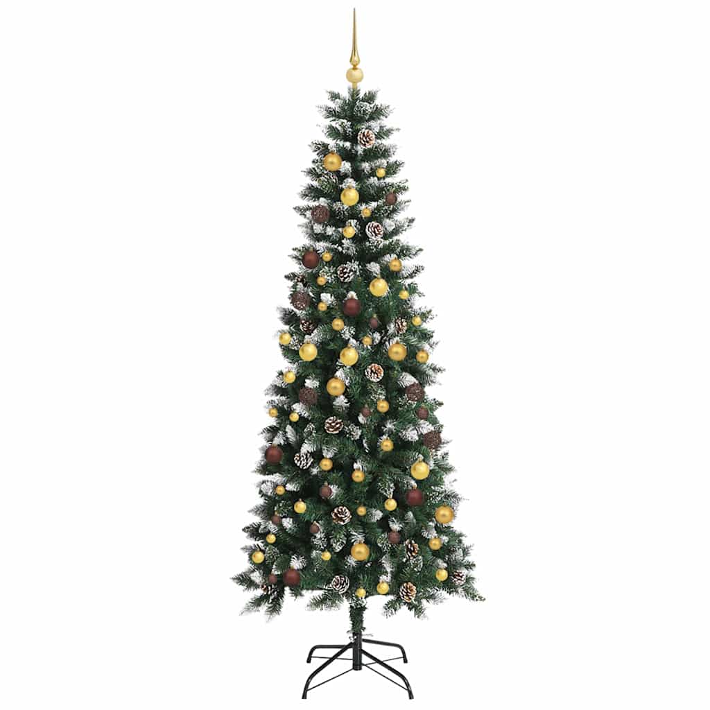 Kunstkerstboom met 300 LED Groen 240 cm PVC en Plastic en Staal