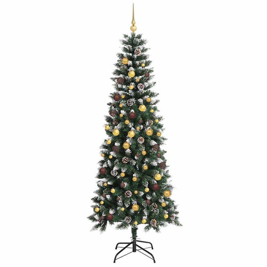 Kunstkerstboom met 300 LED Groen 240 cm PVC en Plastic en Staal