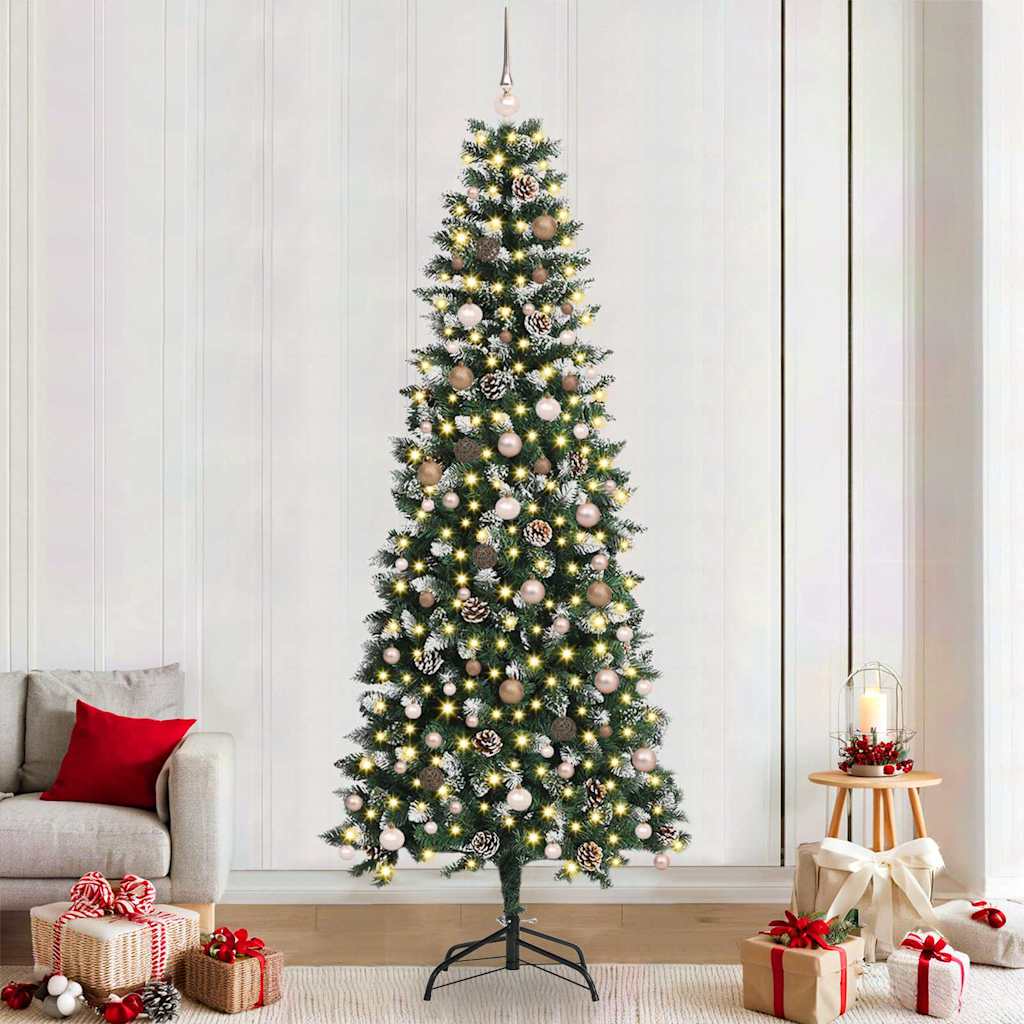 Kunstkerstboom Groen 240 cm PVC en Plastic en Staal