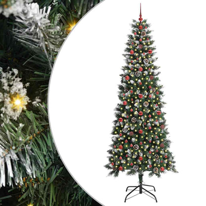 Kunstkerstboom met 300 LED Groen 240 cm PVC en Plastic en Staal