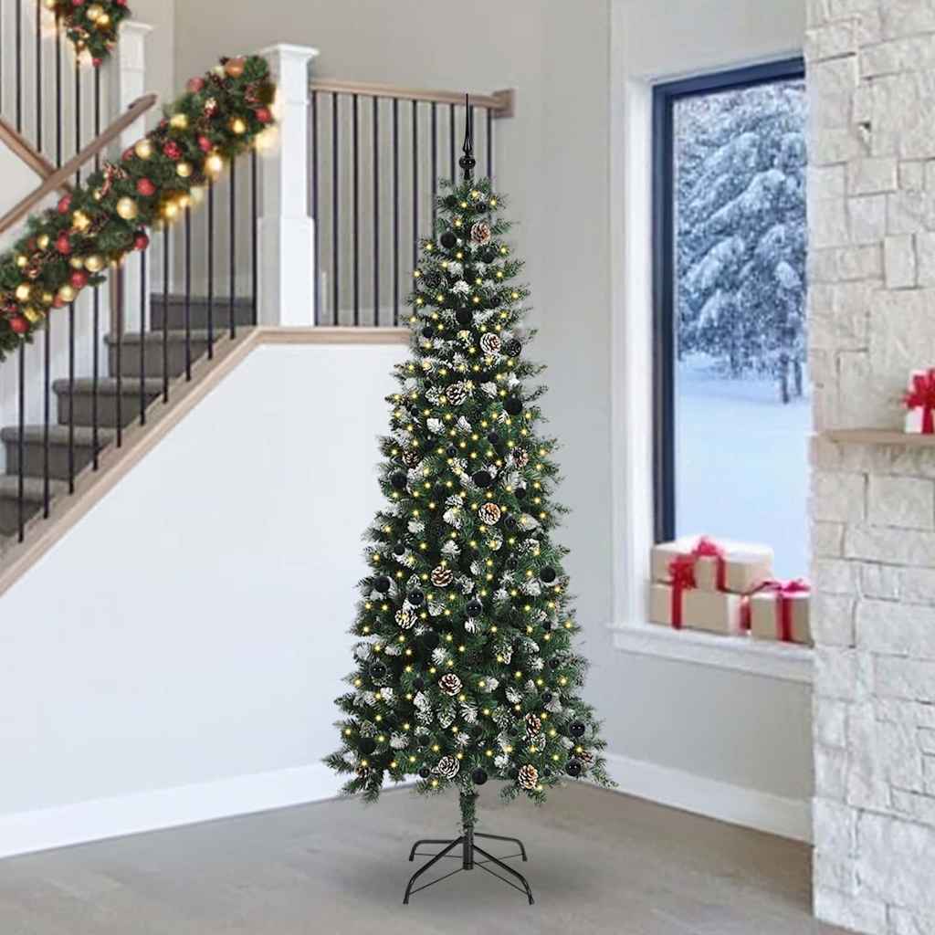 Kunstkerstboom Groen 96 x 96 x 240 cm PVC en Plastic en Staal