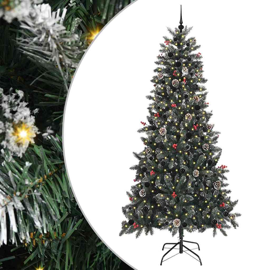 Kunstkerstboom Groen 96 x 96 x 240 cm PVC en Plastic en Staal