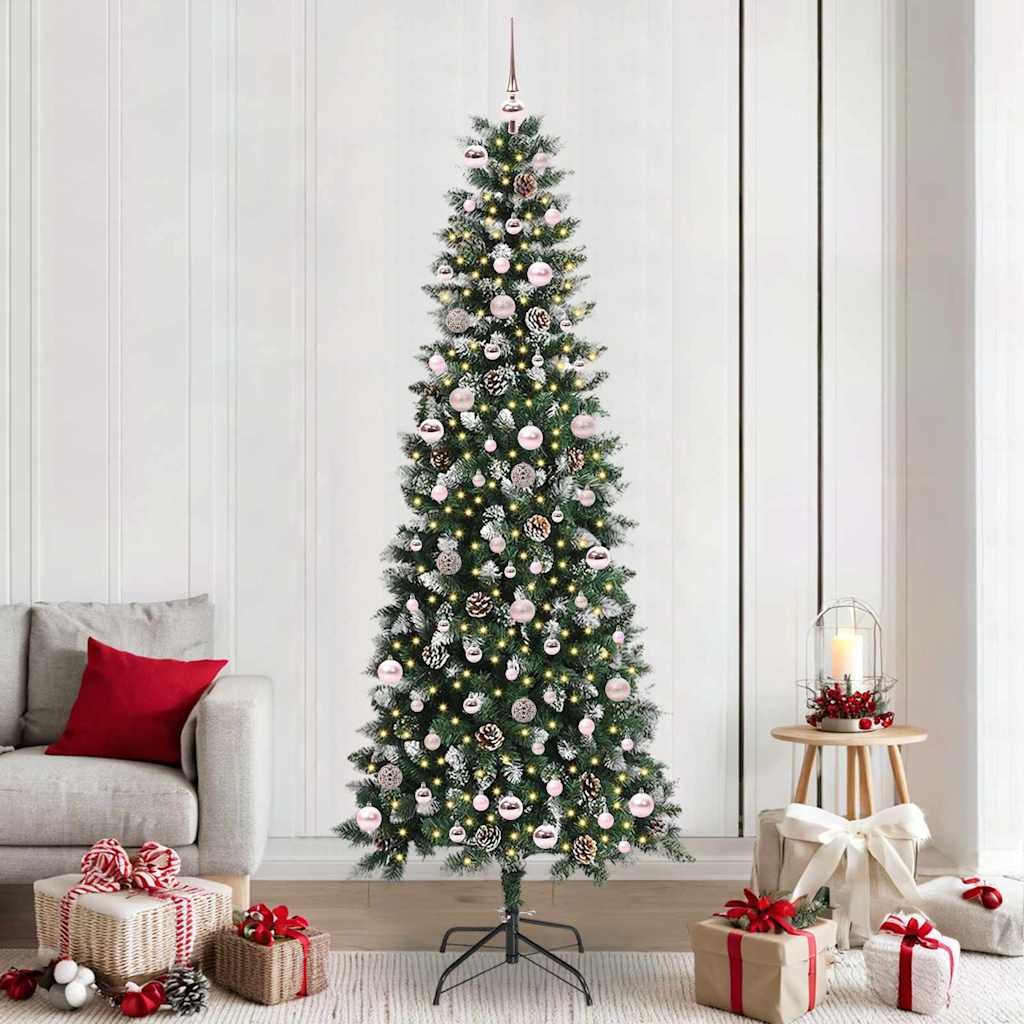 Kunstkerstboom Groen 96 x 96 x 240 cm PVC en Plastic en Staal