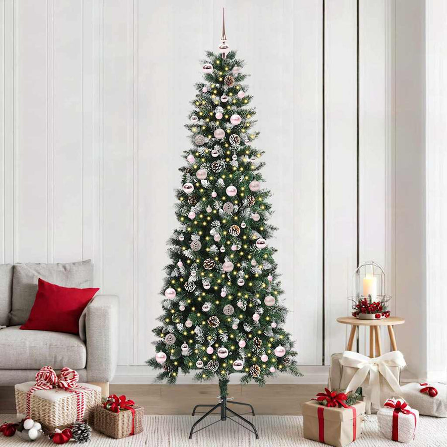 Kunstkerstboom Groen 96 x 96 x 240 cm PVC en Plastic en Staal