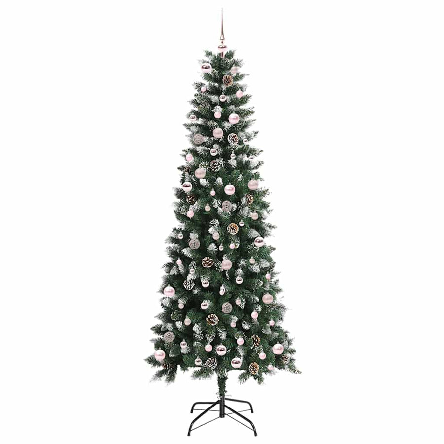 Kunstkerstboom Groen 96 x 96 x 240 cm PVC en Plastic en Staal