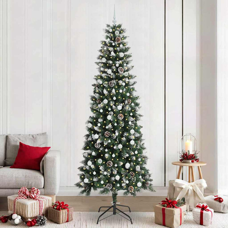 Kunstkerstboom Groen 96 x 96 x 240 cm PVC en Plastic en Staal