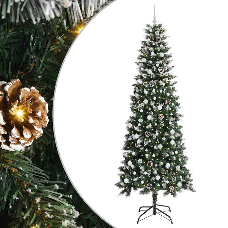 Kunstkerstboom Groen 96 x 96 x 240 cm PVC en Plastic en Staal