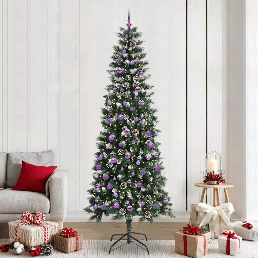 Kunstkerstboom Groen 96 x 96 x 240 cm PVC en Plastic en Staal