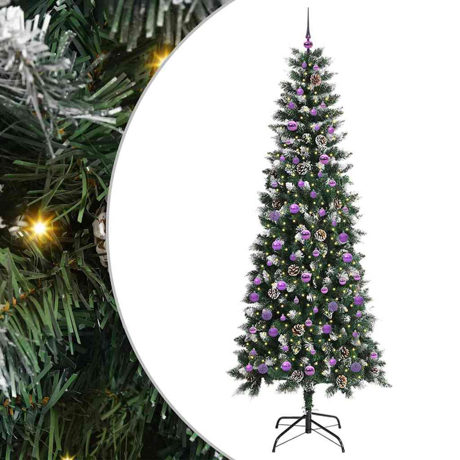 Kunstkerstboom Groen 96 x 96 x 240 cm PVC en Plastic en Staal