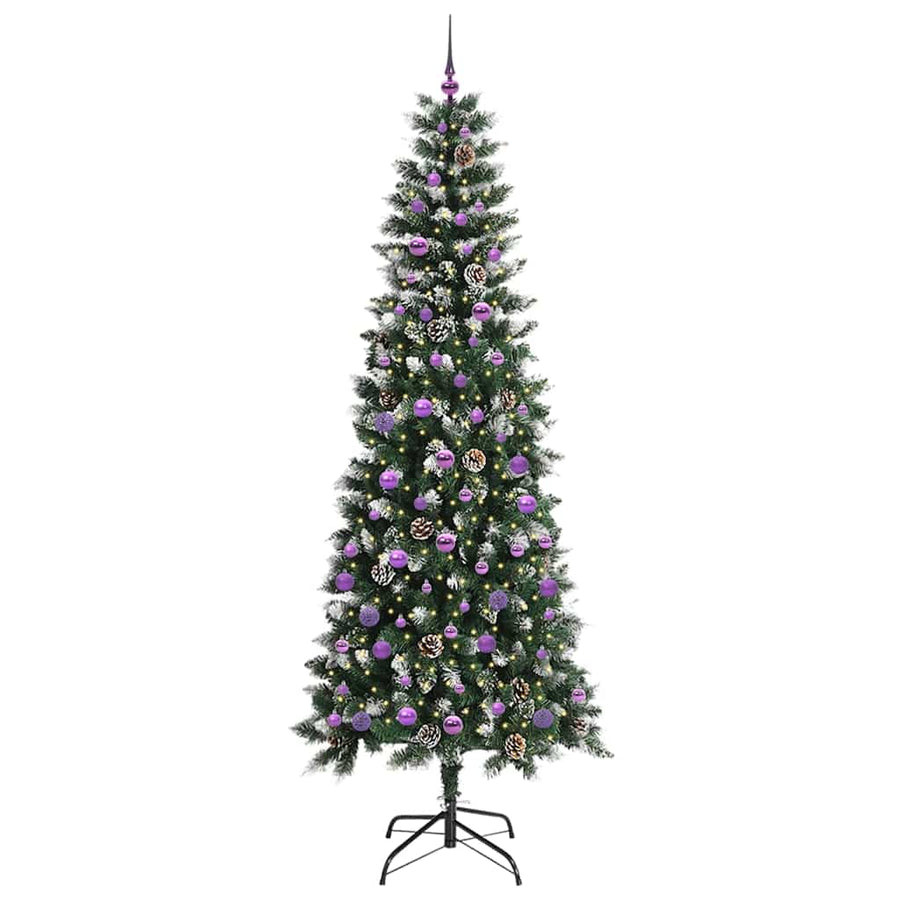Kunstkerstboom Groen 96 x 96 x 240 cm PVC en Plastic en Staal