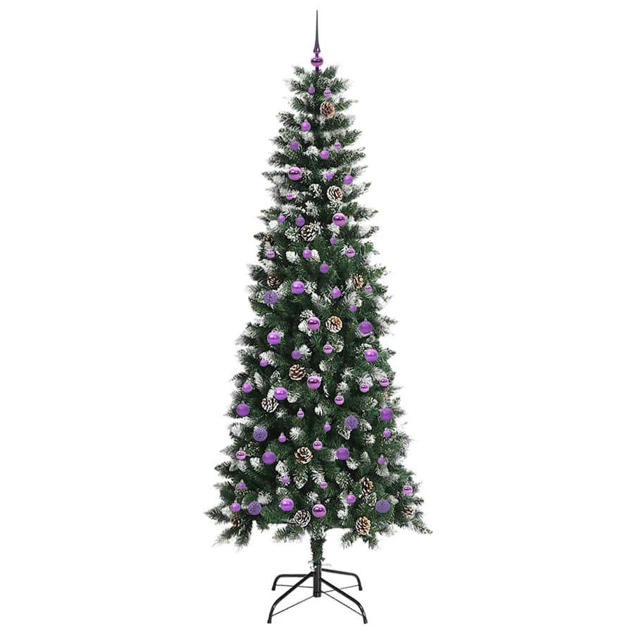 Kunstkerstboom Groen 96 x 96 x 240 cm PVC en Plastic en Staal