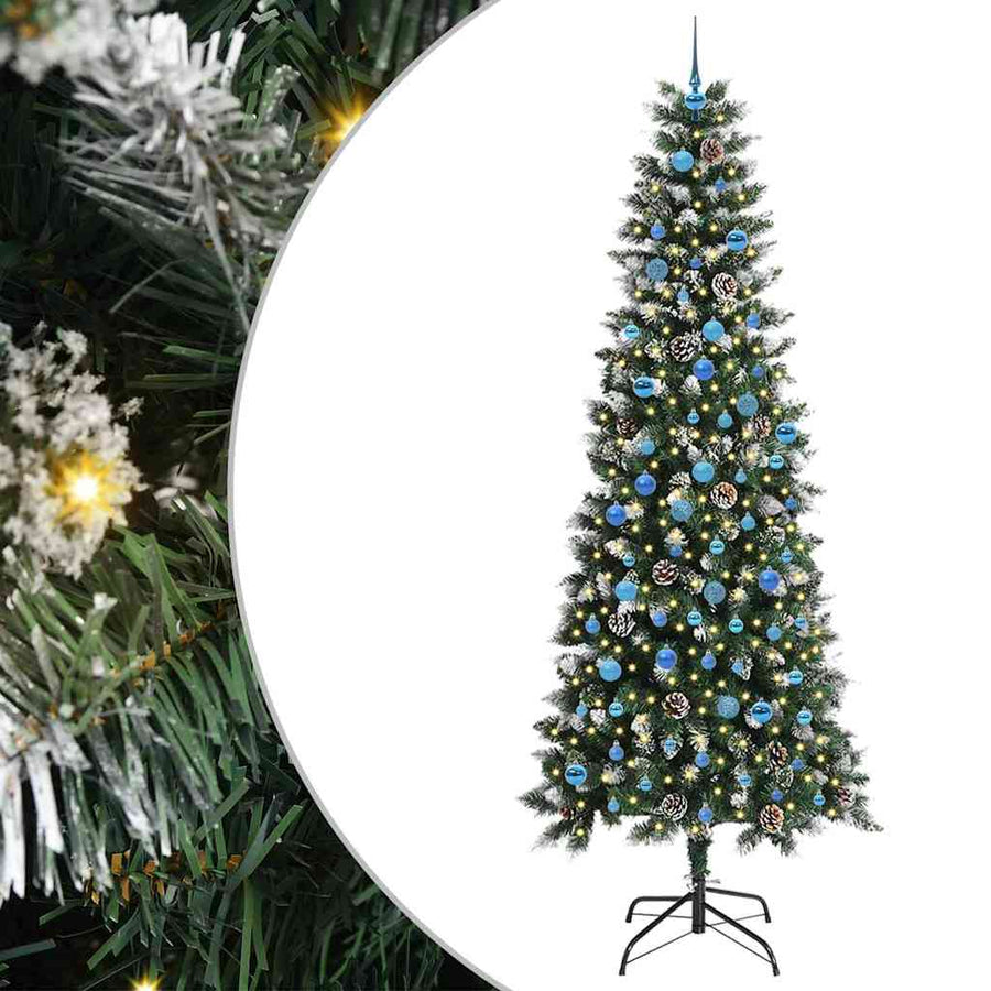 Kunstkerstboom Groen 96 x 96 x 240 cm PVC en Plastic en Staal