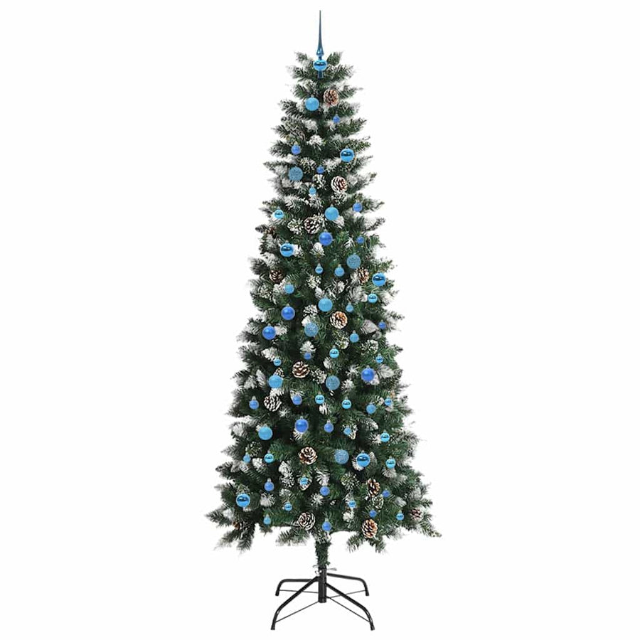 Kunstkerstboom Groen 96 x 96 x 240 cm PVC en Plastic en Staal