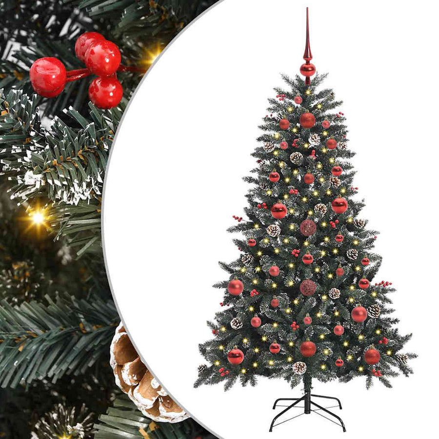 Kunstkerstboom met 150 LED Groen 120 cm PVC en Plastic en Staal