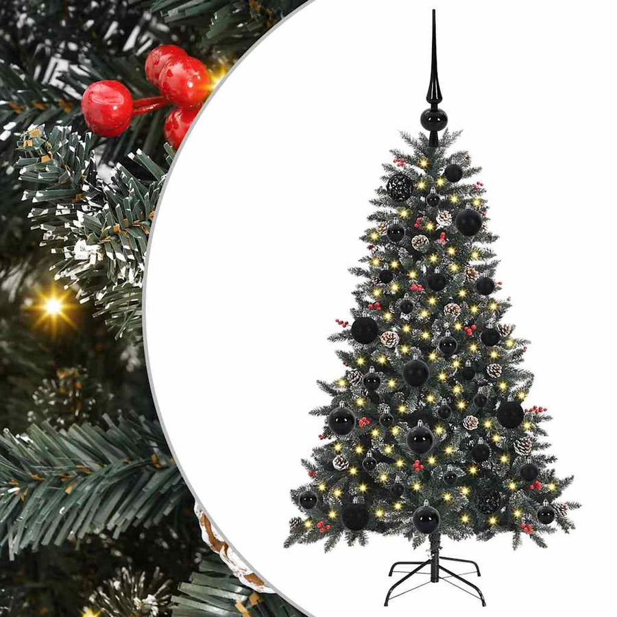 Kunstkerstboom met 150 LED Groen 120 cm PVC en Plastic en Staal