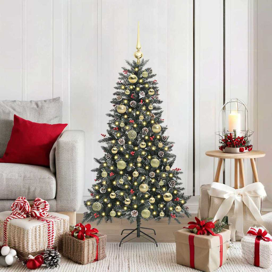 Kunstkerstboom met 150 LED Groen 120 cm PVC en Plastic en Staal