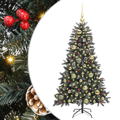 Kunstkerstboom met 150 LED Groen 120 cm PVC en Plastic en Staal