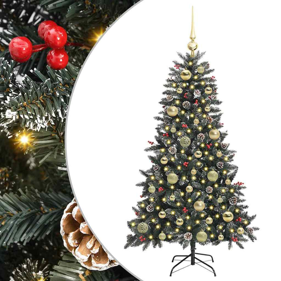 Kunstkerstboom met 150 LED Groen 120 cm PVC en Plastic en Staal