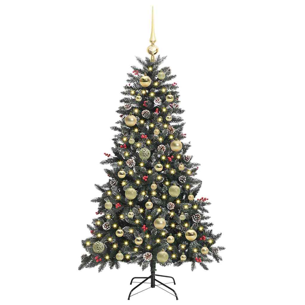 Kunstkerstboom met 150 LED Groen 120 cm PVC en Plastic en Staal