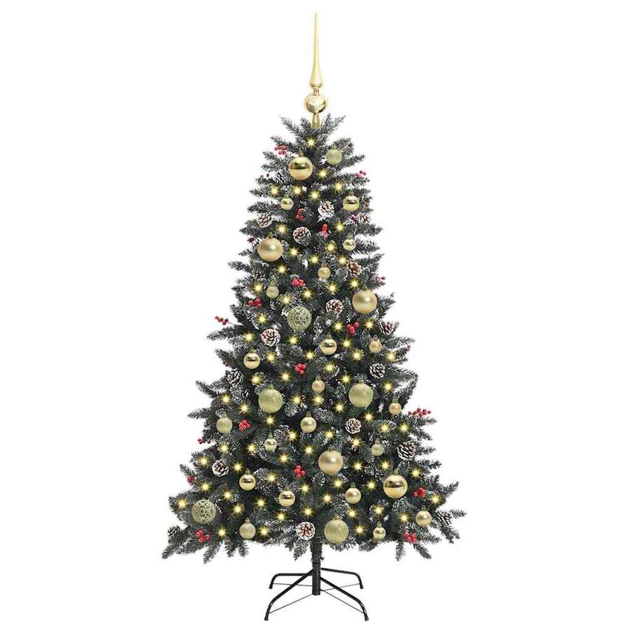 Kunstkerstboom met 150 LED Groen 120 cm PVC en Plastic en Staal