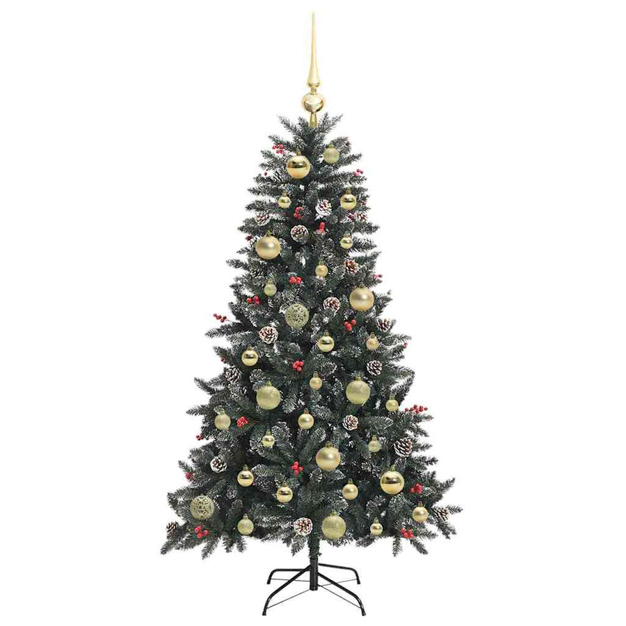 Kunstkerstboom met 150 LED Groen 120 cm PVC en Plastic en Staal