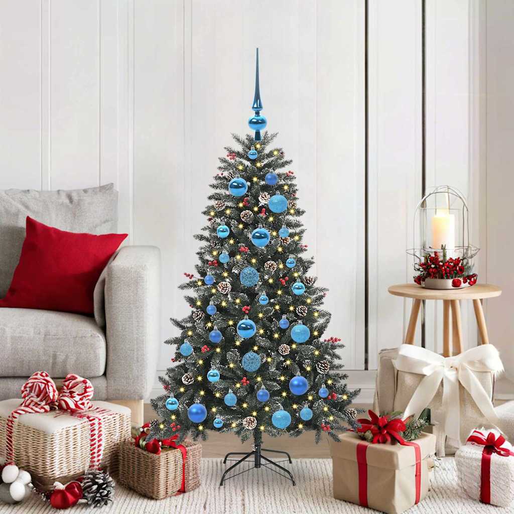 Kunstkerstboom met 150 LED Groen 120 cm PVC en Plastic en Staal