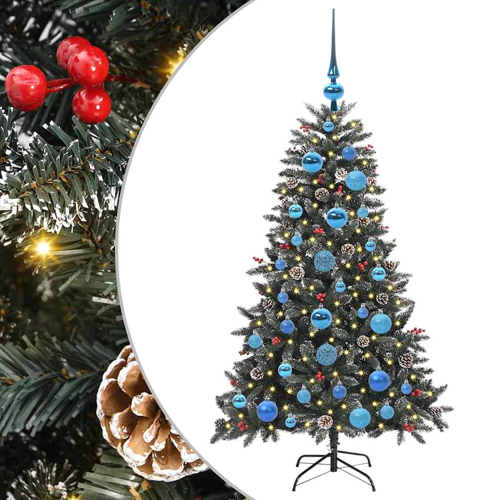 Kunstkerstboom met 150 LED Groen 120 cm PVC en Plastic en Staal