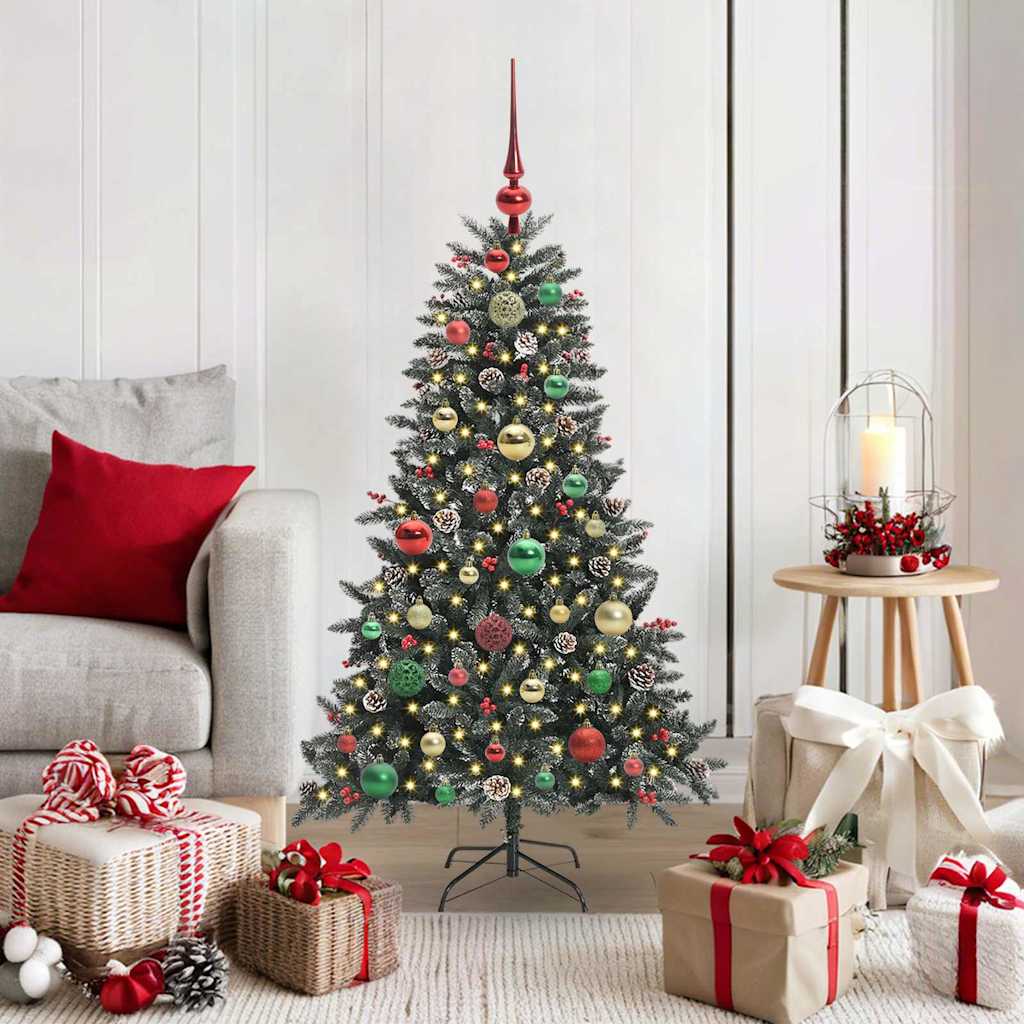 Kunstkerstboom met 150 LED Groen 120 cm PVC en Plastic en Staal