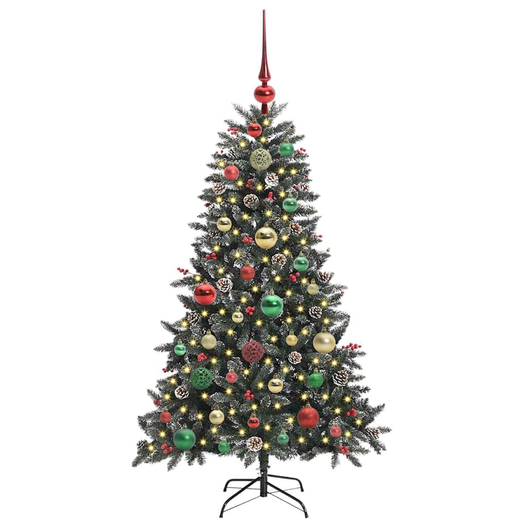 Kunstkerstboom met 150 LED Groen 120 cm PVC en Plastic en Staal