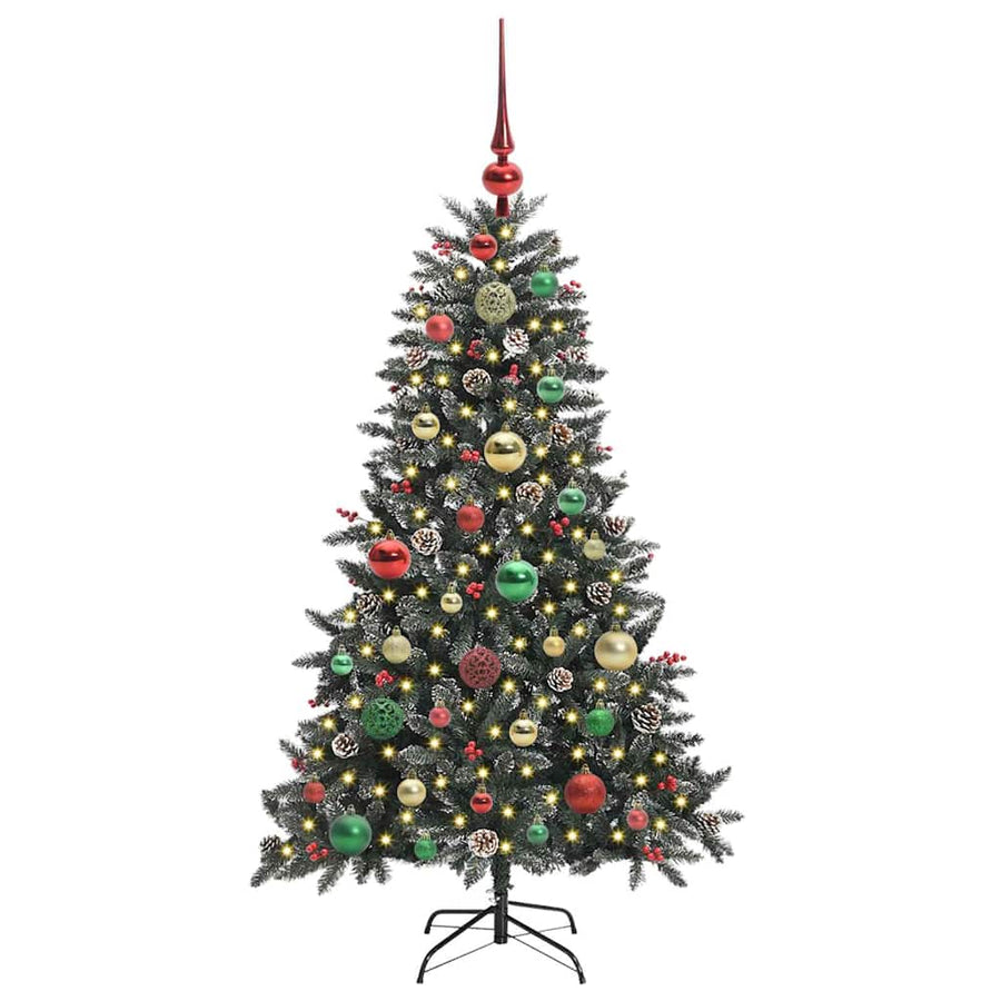 Kunstkerstboom met 150 LED Groen 120 cm PVC en Plastic en Staal