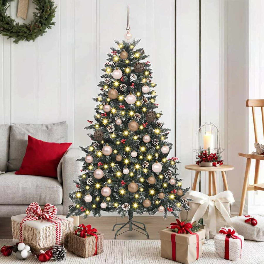 Kunstkerstboom met LED -striplichten Groen 150cm PVC