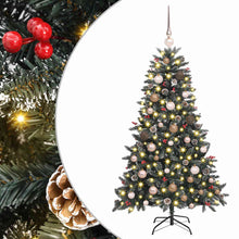 Kunstkerstboom met LED -striplichten Groen 150cm PVC
