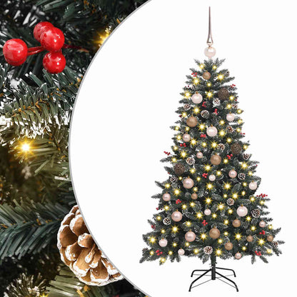 Kunstkerstboom met LED -striplichten Groen 150cm PVC