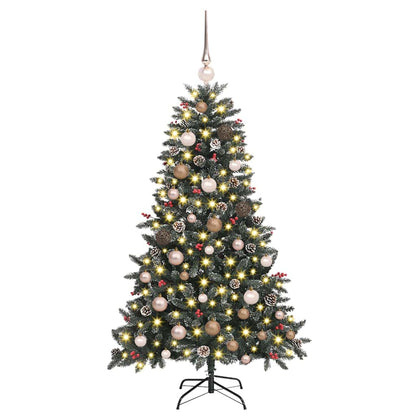Kunstkerstboom met LED -striplichten Groen 150cm PVC