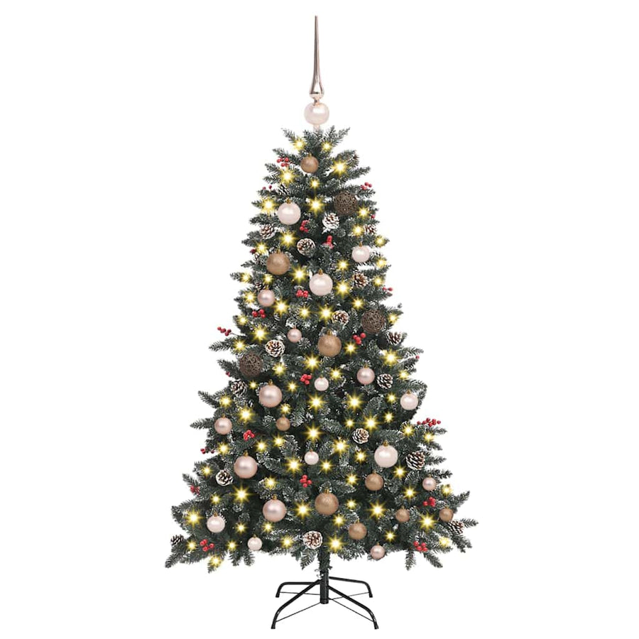 Kunstkerstboom met LED -striplichten Groen 150cm PVC