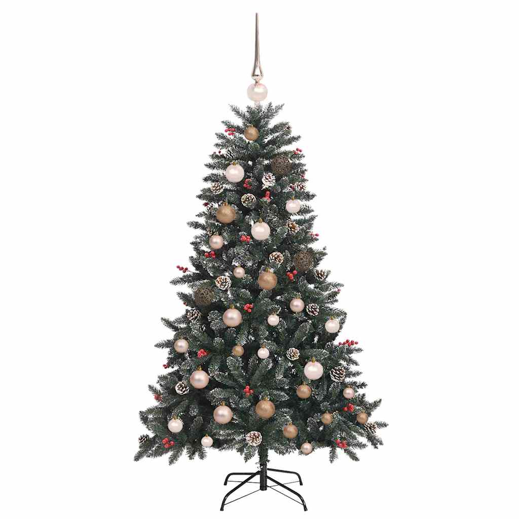 Kunstkerstboom met LED -striplichten Groen 150cm PVC