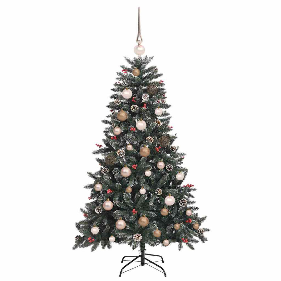 Kunstkerstboom met LED -striplichten Groen 150cm PVC