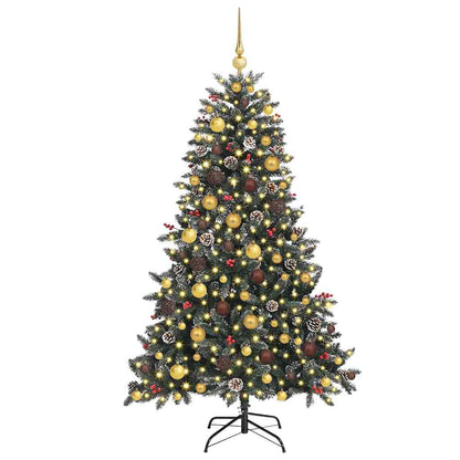 Kunstkerstboom met 300 LED Groen 180 cm PVC en Plastic en Staal