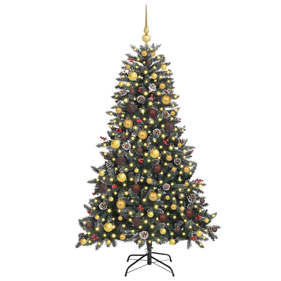 Kunstkerstboom met 300 LED Groen 180 cm PVC en Plastic en Staal